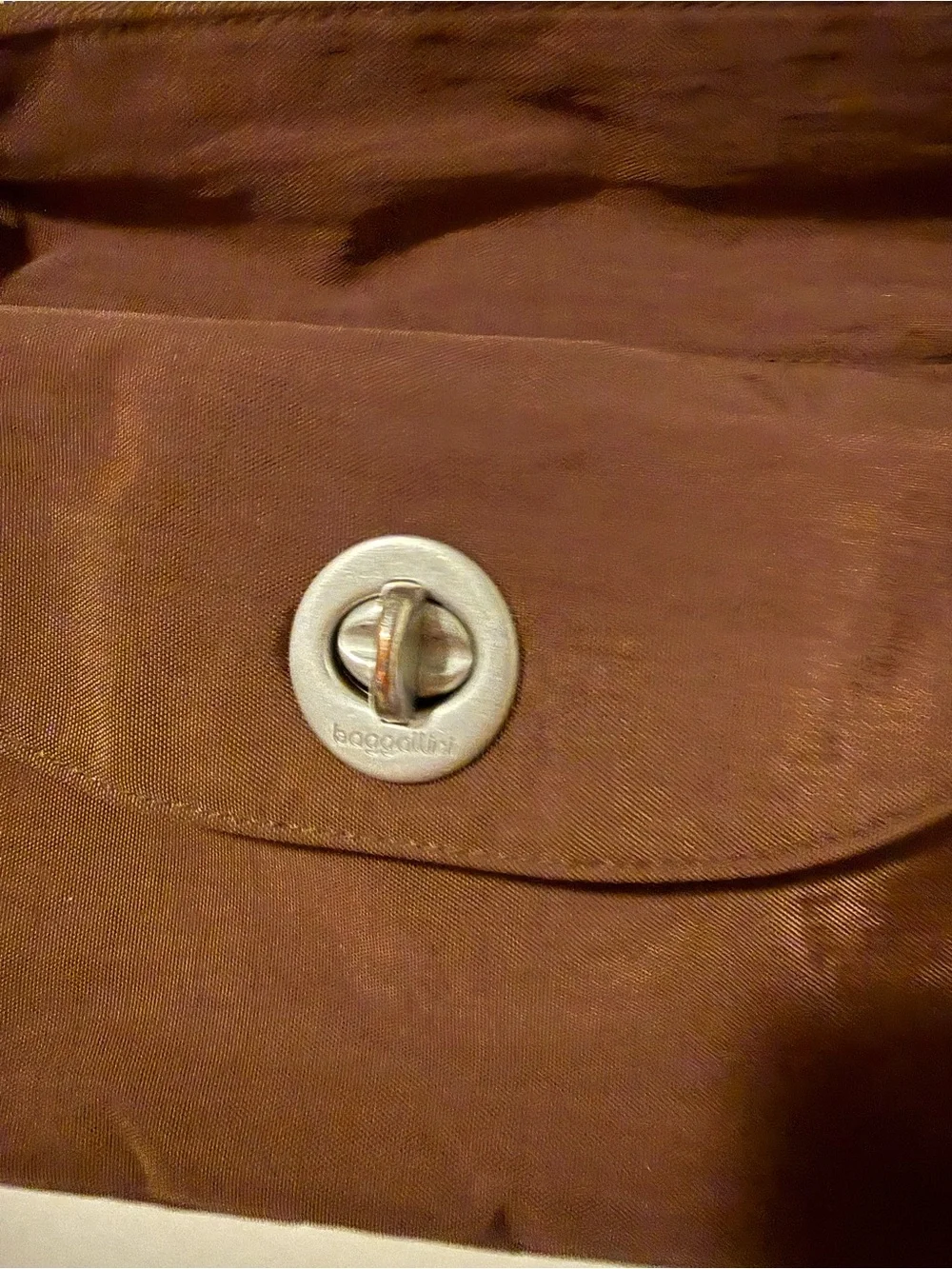 Baggallini Brown Crossbody Bag with Silver Turn-Lock
